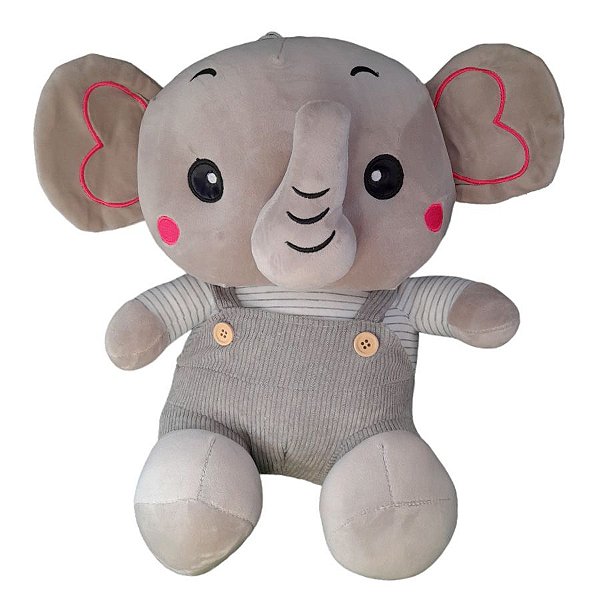 Elefante de Pelúcia com Macacão - 35cm - 1 unidade - Rizzo
