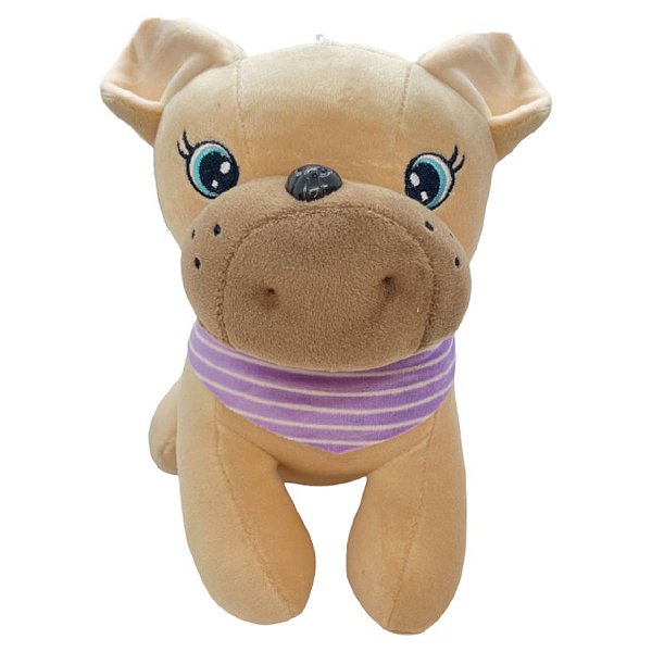 Cachorro de Pelúcia Bulldog - Bege - 22cm - 1 unidade - Rizzo