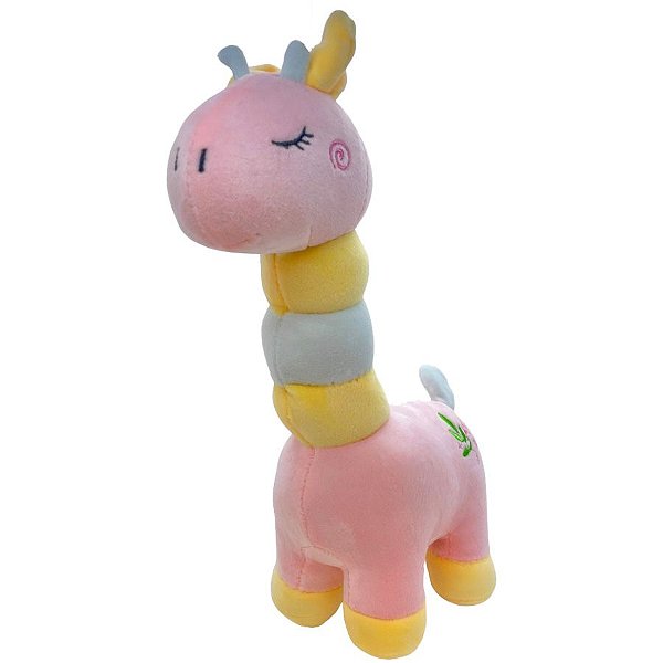 Girafa de Pelúcia - Rosa Bebê - 30cm - 1 unidade - Rizzo