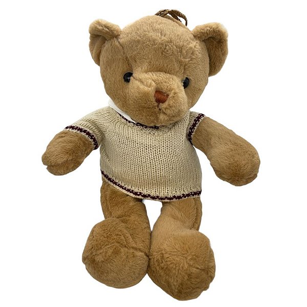 Urso de Pelúcia com Roupa de Crochê - Marrom - 45cm - 1 unidade - Rizzo