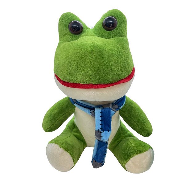 Sapo de Pelúcia com Cachecol - Verde - 20cm - 1 unidade - Rizzo