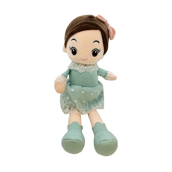 Boneca de Pelúcia com Vestido e Laço - Verde - 48cm - 1 unidade - Rizzo