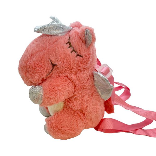 Bolsa de Unicórnio de Pelúcia - Rosa - 18cm - 1 unidade - Rizzo