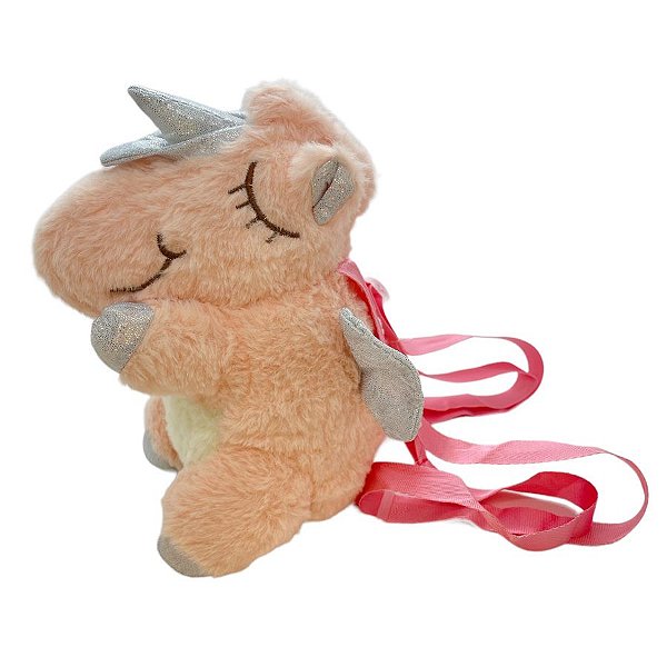 Bolsa de Unicórnio de Pelúcia - Rosa Claro - 18cm - 1 unidade - Rizzo