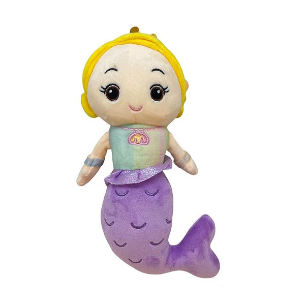 Boneca Sereia de Pelúcia - Roxo - 28cm - 1 unidade - Rizzo