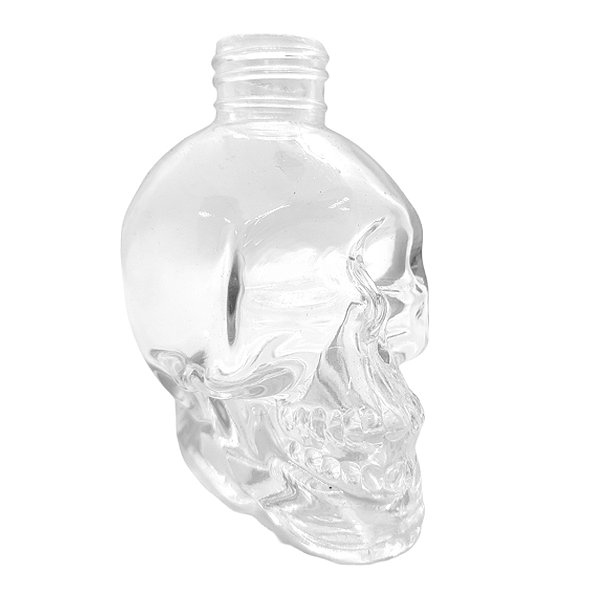 Frasco para Perfumaria de Vidro - Caveira Transparente - 180ml - 1 unidade - Rizzo