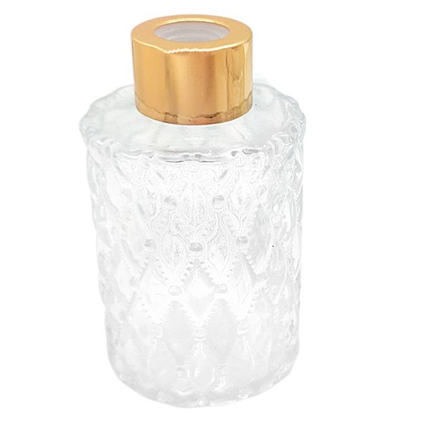 Frasco para Aromatizador e Difusor de Vidro Toulouse Com Tampa Dourada - 150ml - 1 unidade - Rizzo