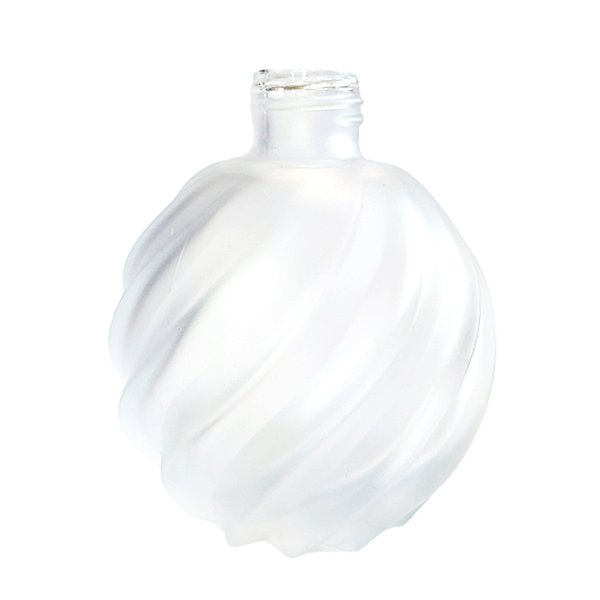 Frasco para Perfumaria de Vidro Redondo - Aspiral Jateado Branco- 280ml - 1 unidade - Rizzo