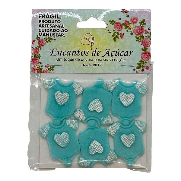 Confeito de Açúcar - Body de Bebê - 6 unidades - Encantos de Açúcar - Rizzo