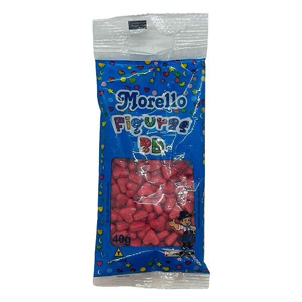 Confeito Figura Corações Vermelho - 1 unidade - Morello - Rizzo