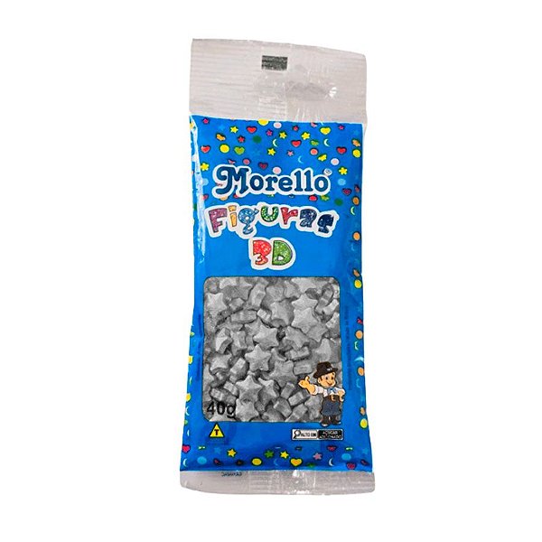 Confeito Figura Estrela Prata - 1 unidade - Morello - Rizzo