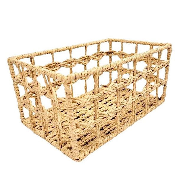 Cesta Decorativa Ikolen de Fibra Natural - 26x16x12cm - 1 unidade - Rizzo