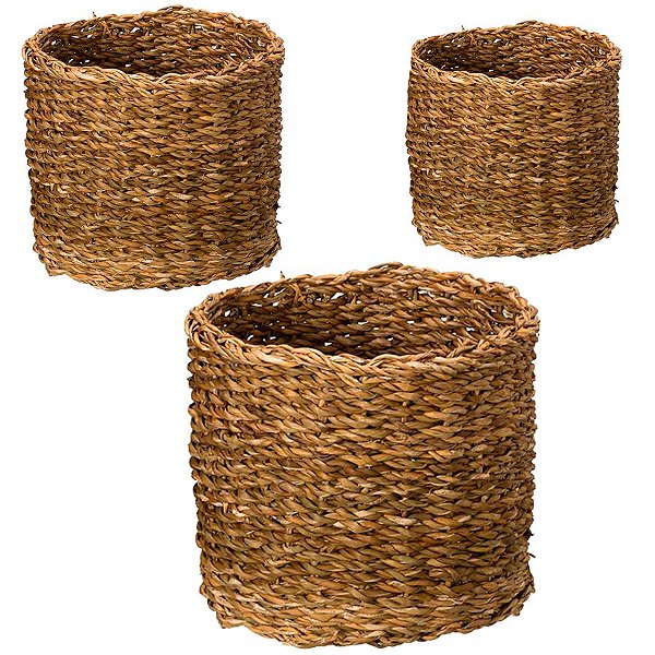 Kit Cesta Decorativa Imares de Seagrass  - 3 unidades - Rizzo