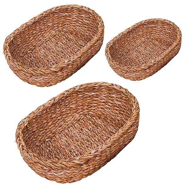 Kit Cesta Decorativa Aimbere de Seagrass - 3 unidades - Rizzo