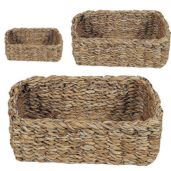 Kit Cesta Decorativa Ecoeama de Seagrass - 3 unidades - Rizzo