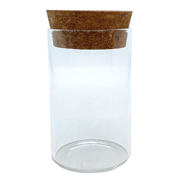 Pote de Vidro com Tampa Rolha - 5x10cm - 150ml - 1 unidade - Rizzo