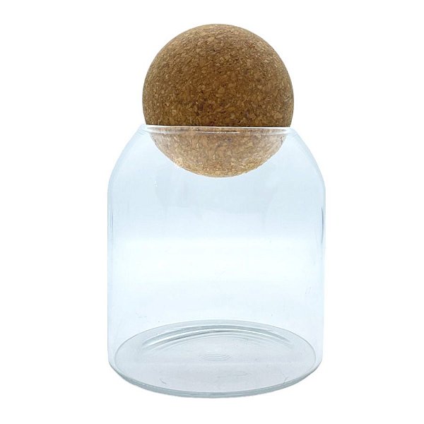 Pote de Vidro Liso com Tampa Esfera - 9x10cm - 400ml - 1 unidade - Rizzo