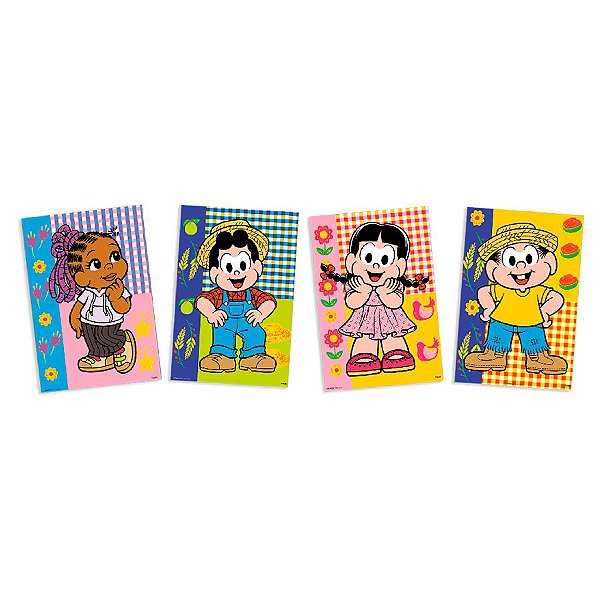 Quadros Decorativos - Chico Bento - 4 unidades - FestColor - Rizzo