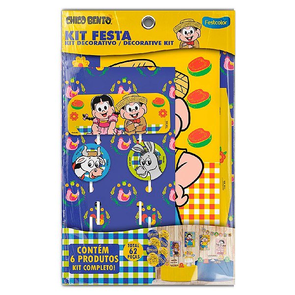 Kit Decorativo - Chico Bento - 62 unidades - FestColor - Rizzo