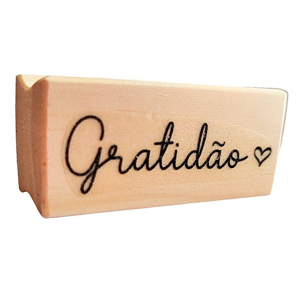 Carimbo de Madeira - Gratidão - P - 1 unidade - Rizzo