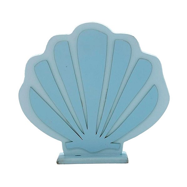 Concha em MDF com Suporte - Azul Claro - 25,3x23cm - 1 unidade - Rizzo