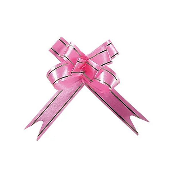 Laço Fácil Fio Prata - Rosa - 23x440mm - 10 unidades - Rizzo