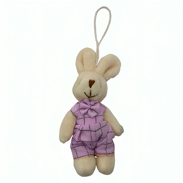 Mini Coelho Decorativo para Pendurar - Lilás - 10cm - 1 unidade - Cromus - Rizzo