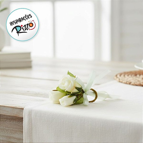 Flor Decorativa Artificial - Rosa Branca - 7,5cm - 1 unidade - Cromus - Rizzo