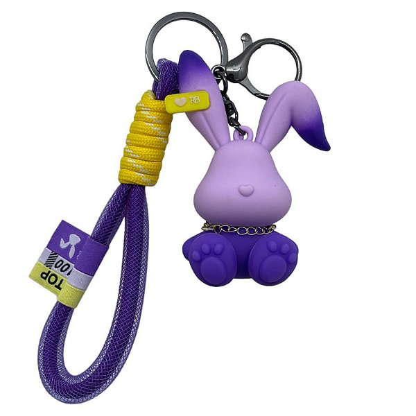 Chaveiro de Coelho - Roxo - 7cm - 1 unidade - Rizzo