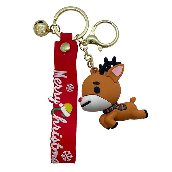 Chaveiro Rena de Natal - 5,5cm - 1 unidade - Rizzo