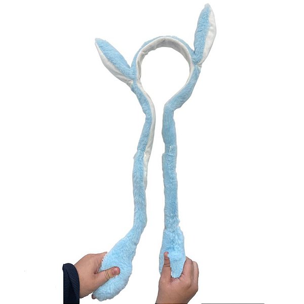 Tiara Orelha Coelho com Movimento - Azul - 55cm - 1 unidade - Rizzo