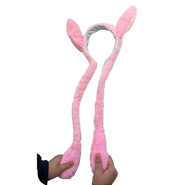 Tiara Orelha Coelho com Movimento - Rosa - 55cm - 1 unidade - Rizzo