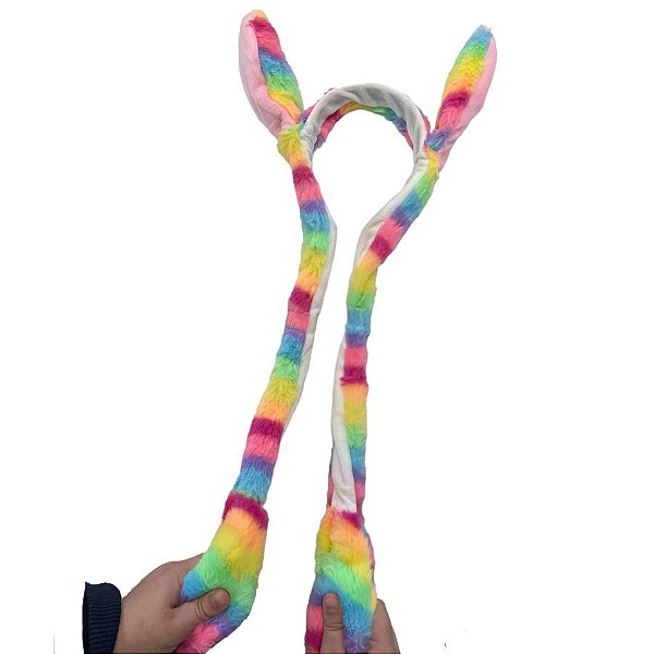 Tiara Orelha Coelho com Movimento - Colorido - 55cm - 1 unidade - Rizzo