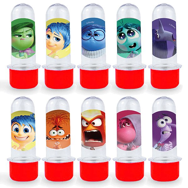 Mini Tubete Lembrancinha Vermelho - Festa Divertidamente 2 - 8cm - 20 unidades - Rizzo