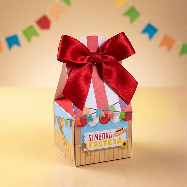Caixa Cartão para 1 Doce Simbora Festejá - 4x5x5cm - Ref. C4962 - 10 unidades - Ideia Embalagens - Rizzo