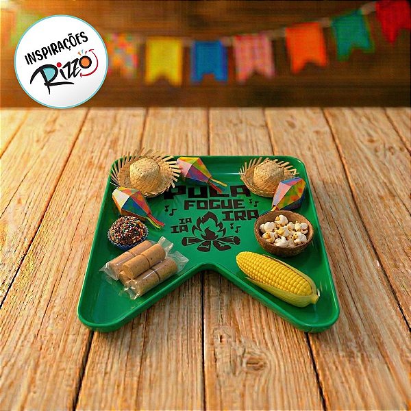 Bandeja Decorativa Pula Fogueira - Bandeira Verde - 1 unidade - Rizzo