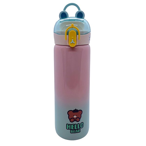 Garrafa Térmica Hello Bear - Rosa - 400ml - 1 unidade - Rizzo