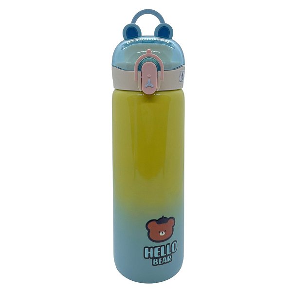 Garrafa Térmica Hello Bear - Amarela - 400ml - 1 unidade - Rizzo