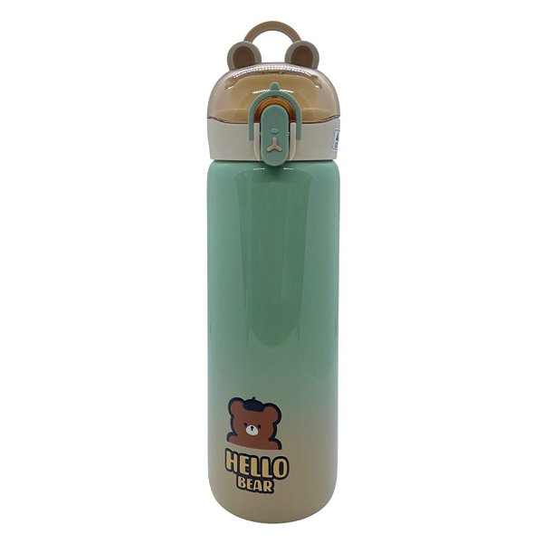 Garrafa Térmica Hello Bear - Verde - 400ml - 1 unidade - Rizzo