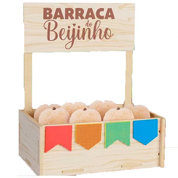 Enfeite MDF - Caixa "Barraca do Beijinho" - 12,7x7,8cm - 1 unidade - Rizzo