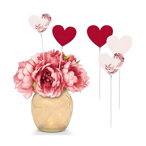 Pick Decorativo - Casamento Escarlate  - 8 unidades - Cromus - Rizzo