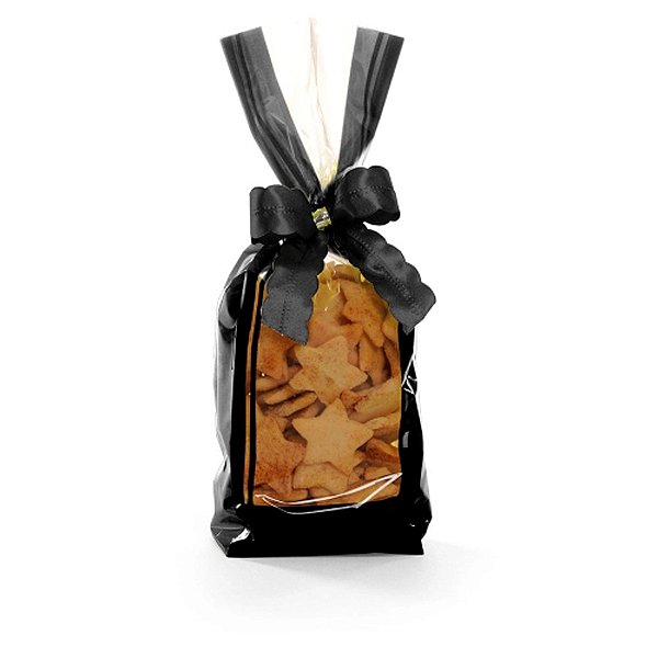 Saco Fundo Quadrado 25,5x7,5cm - Paris Preto - 25 unidades - Cromus - Rizzo