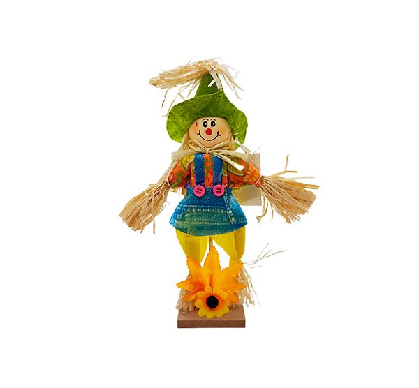 Enfeite Decorativo - Espantalho em Pé Mulher Girassol  - 1 unidade - Rizzo