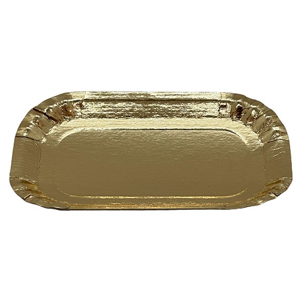 Mini Bandeja Retangular Laminada - Dourada - 25 unidades - Rizzo