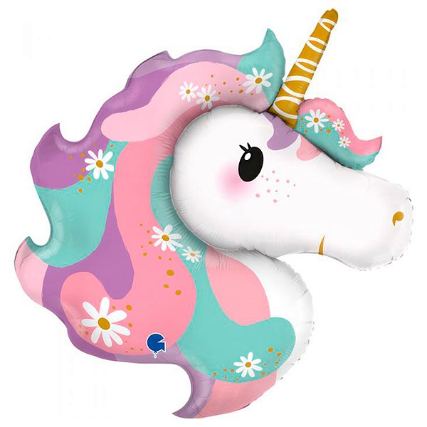 Balão de Festa Metalizado 32" 81cm - Hippie Unicorn - 1 unidade - Rizzo