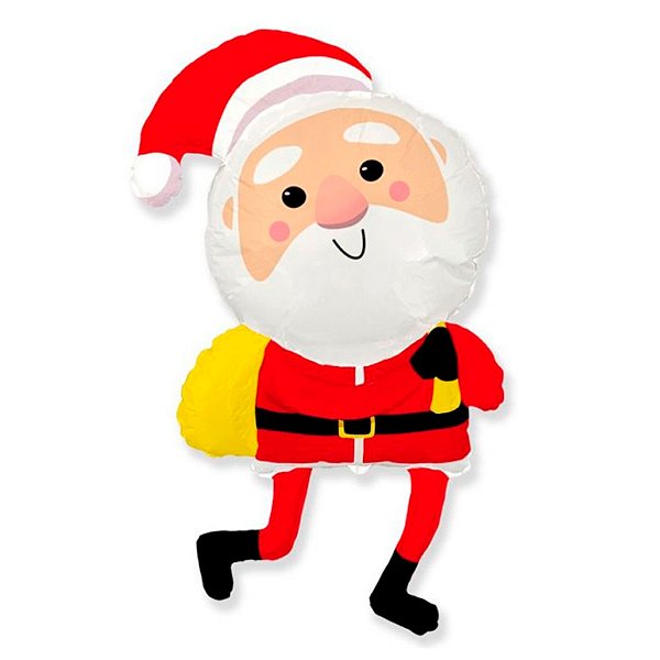 Balão de Festa Metalizado 44" 111cm - Papai Noel Feliz - 1 unidade - Rizzo
