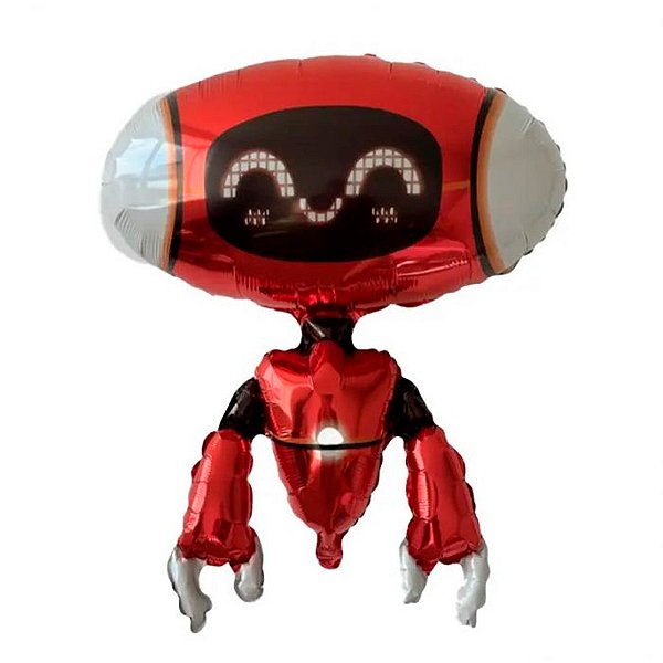 Balão de Festa Metalizado 27" 68cm - Robô Vermelho - 1 unidade - Rizzo