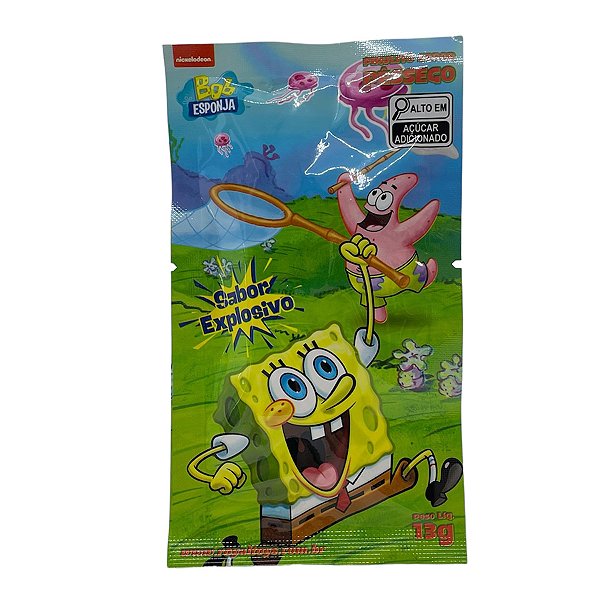 Pirulito Bob Esponja Sabor Pêssego Explosivo - 13g - 1 unidade - Rizzo