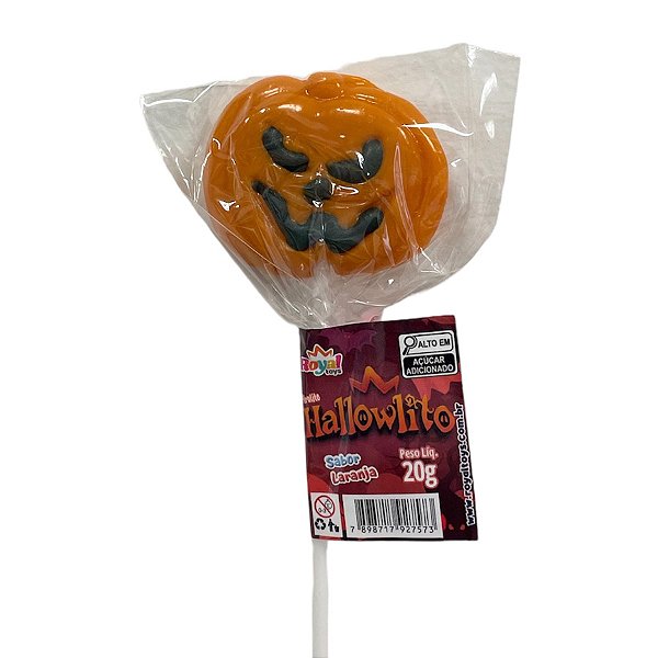 Pirulito Hallowlito Abóbora - Laranja - 20g - 1 unidade - Rizzo