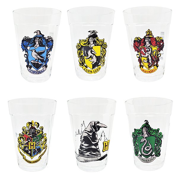 Kit Copo Americano - Casas Harry Potter - 190ml - 6 unidades - Allmix Presentes - Rizzo